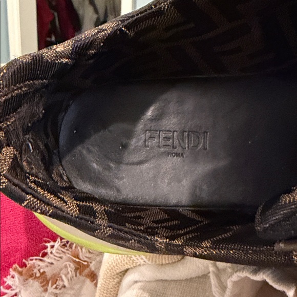 Fendi Men's Black and Gray Tech Fabric Zucca Sneakers USA: 9 UK:8- GLOWS in dark - Picture 3 of 3